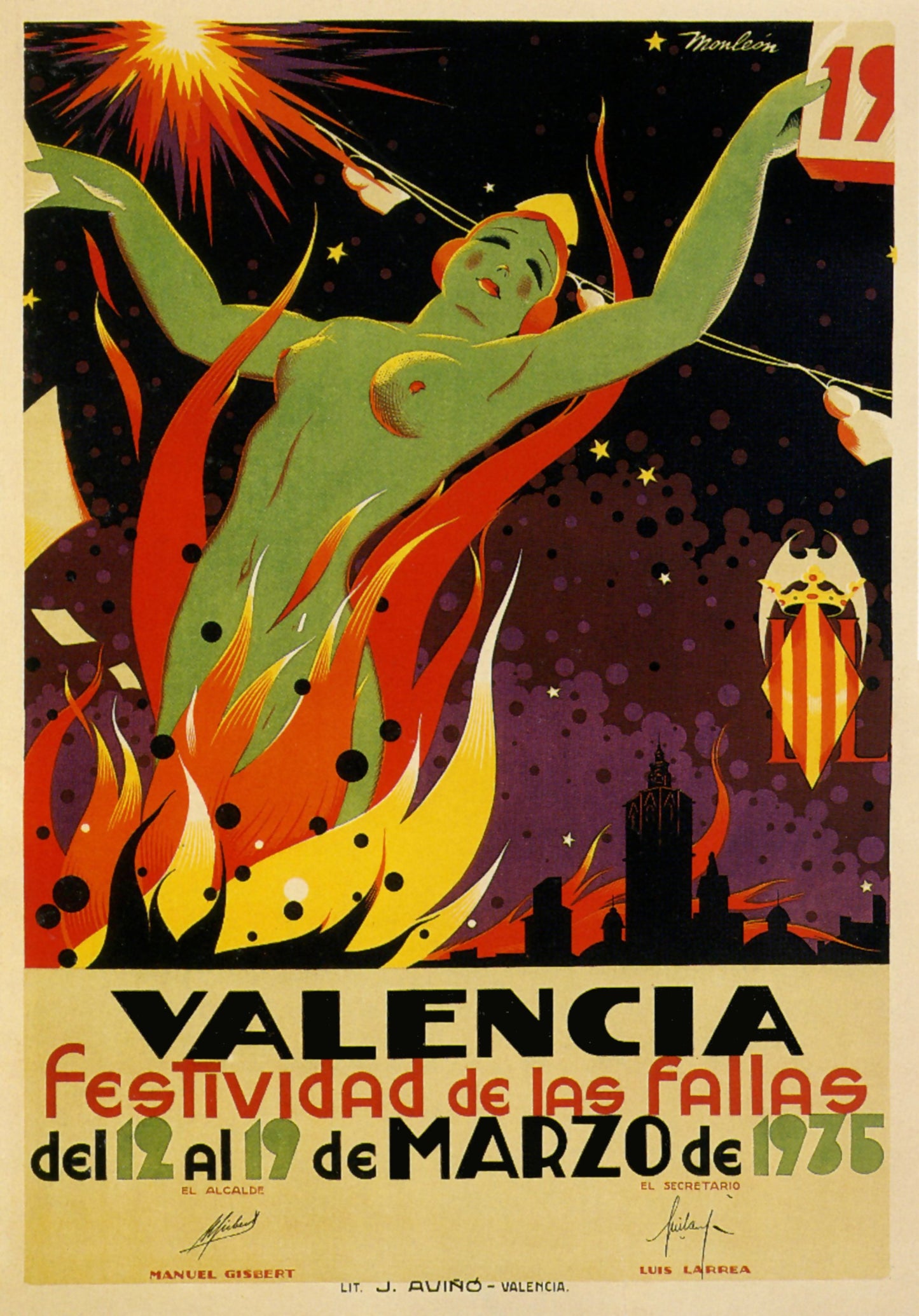 Valencia festival vintage poster c1935