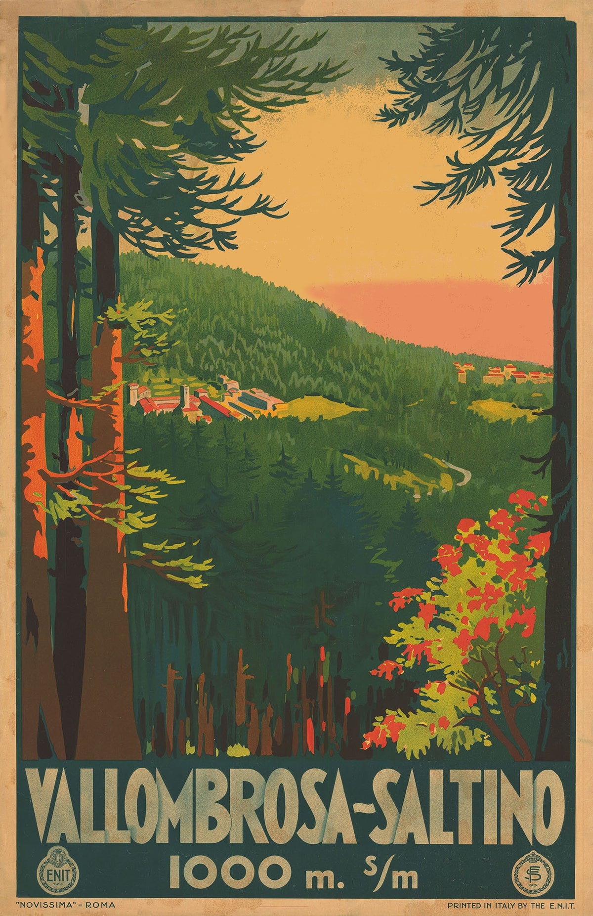 Vallombrosa Saltino c.1930 - Italian Travel Poster