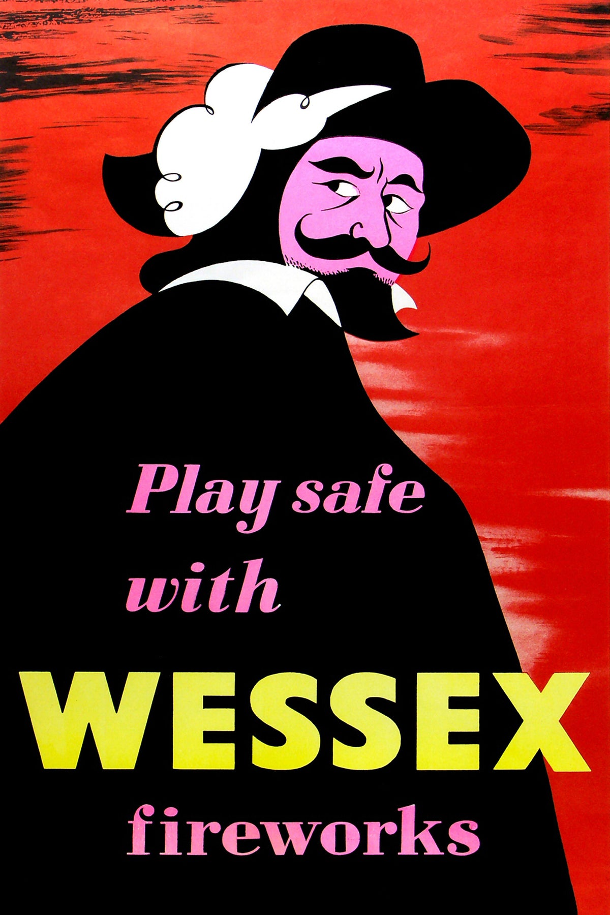 A stylised Guy Fawkes figure against a red background with bright Wessex lettering.