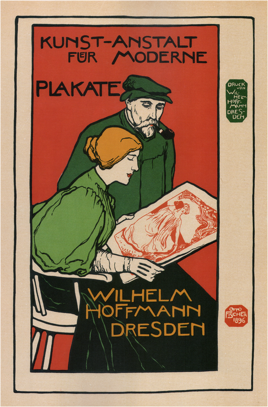 Vintage Advertising Poster - Wilhelm Hoffman of Dresden Printers c1896.