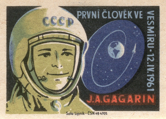 Vintage Czech poster - Yuri Gagarin