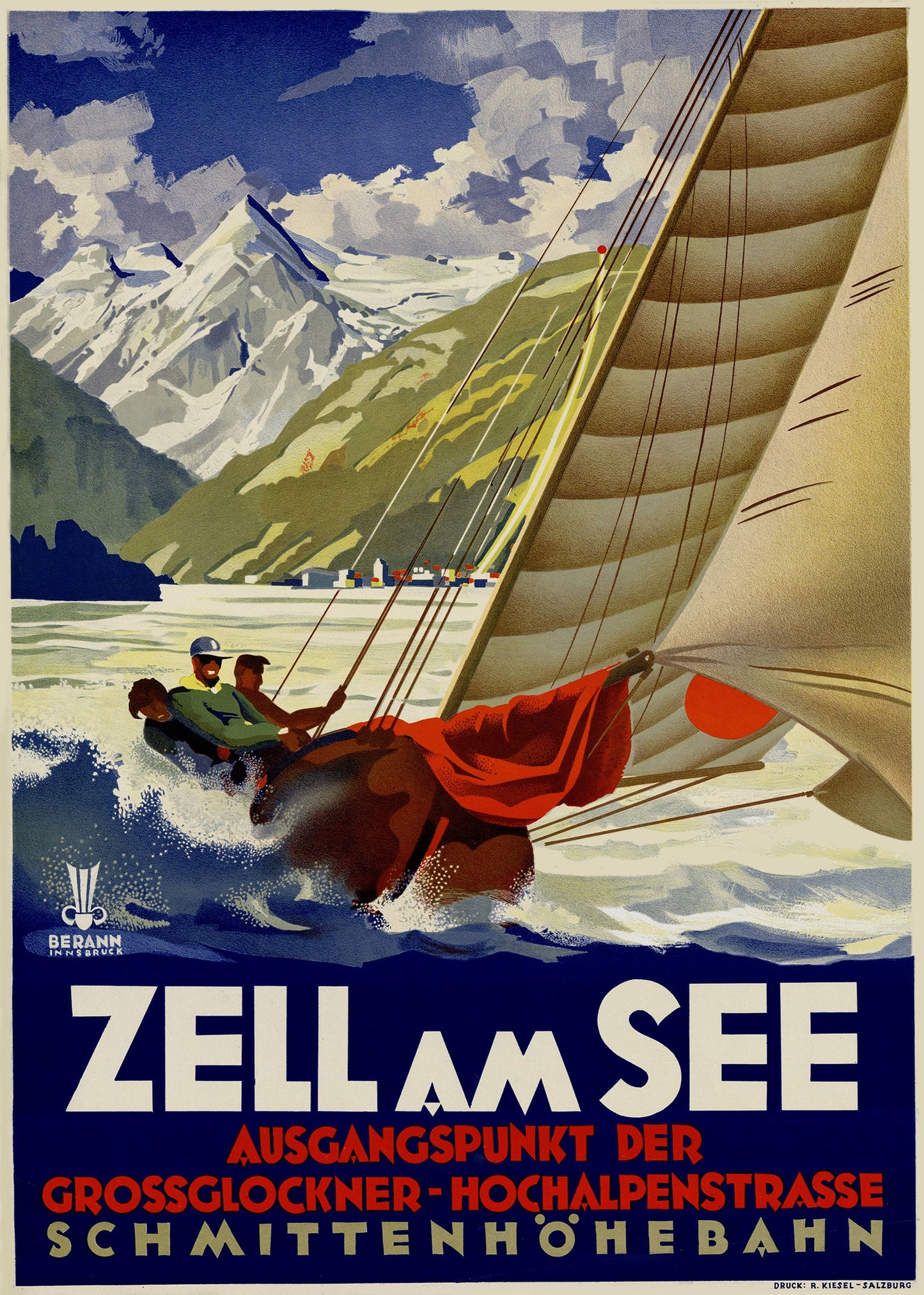 Zell AM See Austria vintage Yachting poster 1935