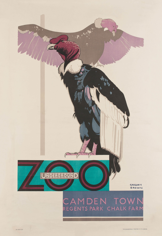 London Zoo Vultures poster- F. Gregory Brown 1930.