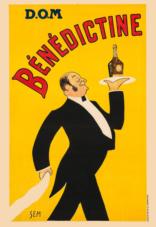 Benedictine DOM vintage drinks poster c1925