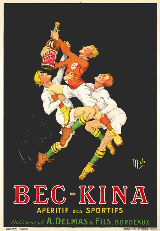 Bec-Kina vintage aperitif drinks poster c1921 Michel Liebeaux