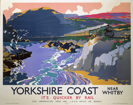 Vintage travel poster -Yotkshire coast - Whitby. Edward McKnight Kauffer