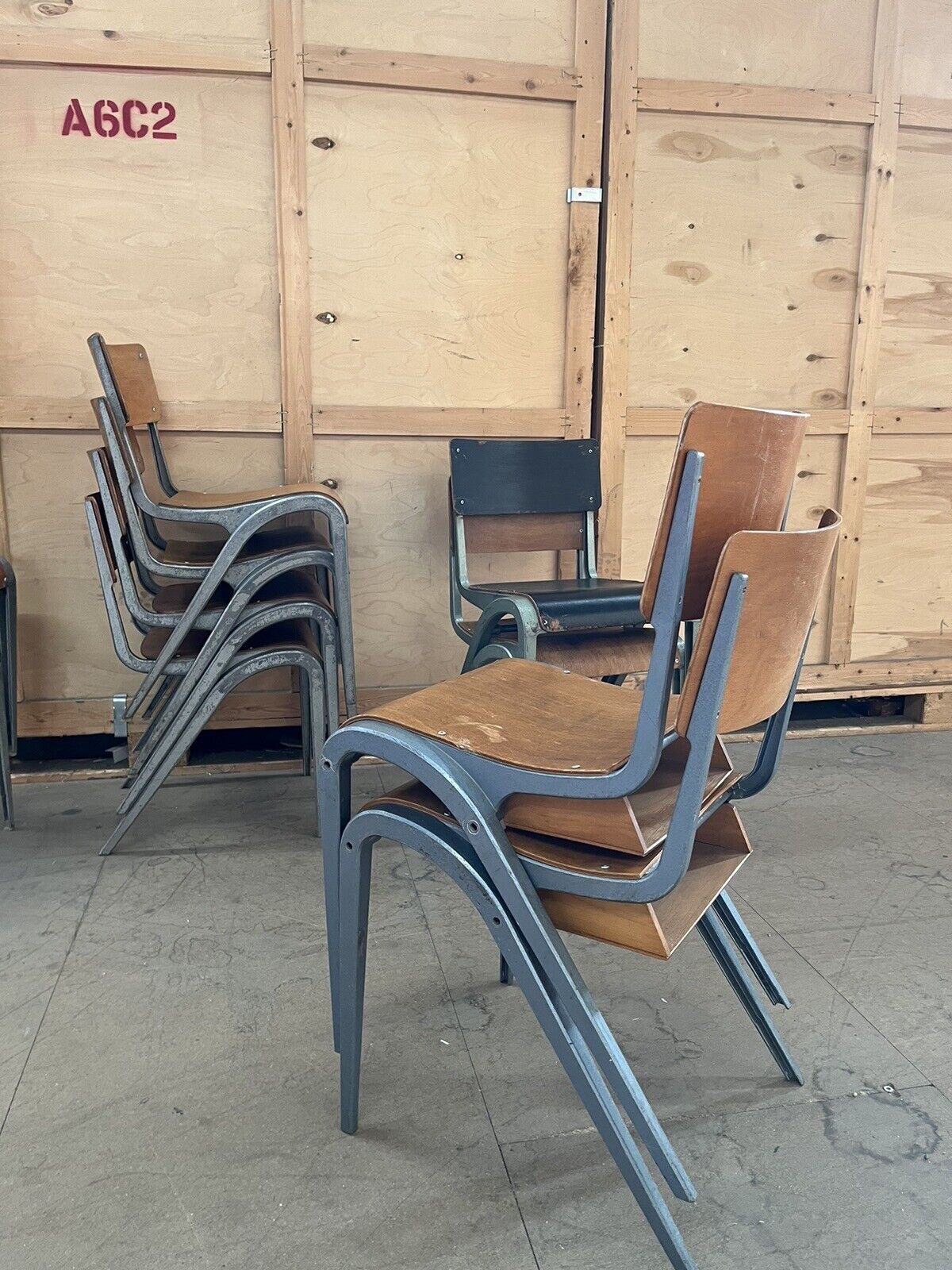 Esavian Stacking Dining Chairs by James Leonard for ESA, 1950s