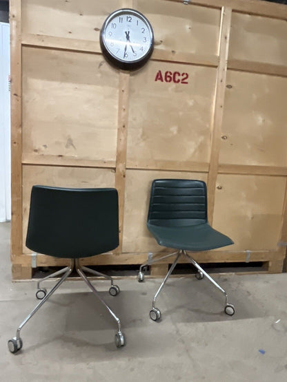 ARPER CATIFA 46 STUDIO / OFFICE CHAIRS DARK GREEN LEATHER  VARIOUS COLOURS AVAIL