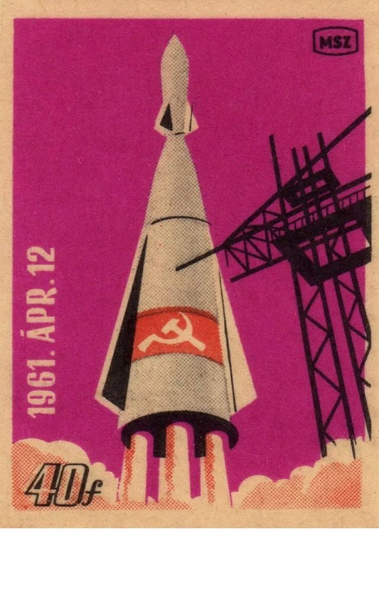 Vintage Soviet  Propaganda Poster - Soviet Rocket Launch, 1961