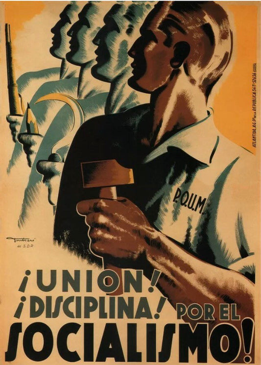 Vintage Propaganda Poster - Socialism, Spanish Civil War, 1930s