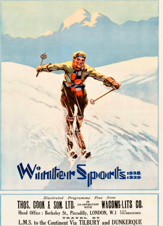 Vintage Travel Poster - Thomas Cook, Ski Resort, 1928