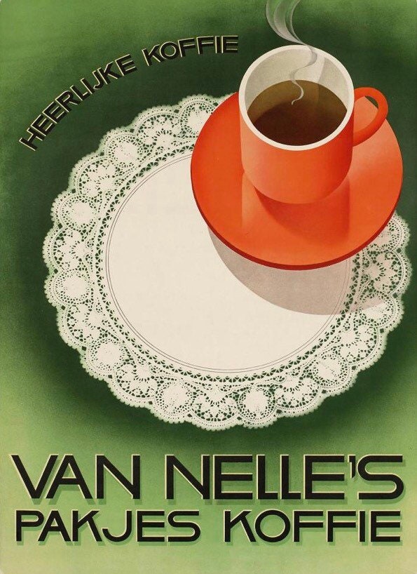 Vintage Advertising Poster - Van Nelles Coffee - (Dutch ),1928