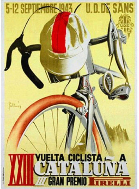 Vintage Cycle Racing Poster - Gran Premio de Catalunya, 1943