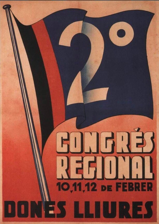 Vintage Propaganda Poster - Regional Women’s Congress, Spanish Civil War, 1937