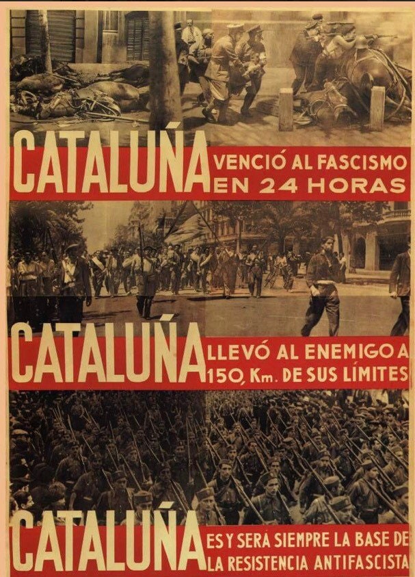 Vintage Propaganda Poster - Catalunya, Spanish Civil War, 1937