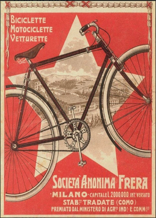 Vintage Advertising Poster - Frera Milano Cars and Bicycles, 1909