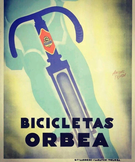 Vintage Bicycletas Orbea 1930s Spanish advertising poster