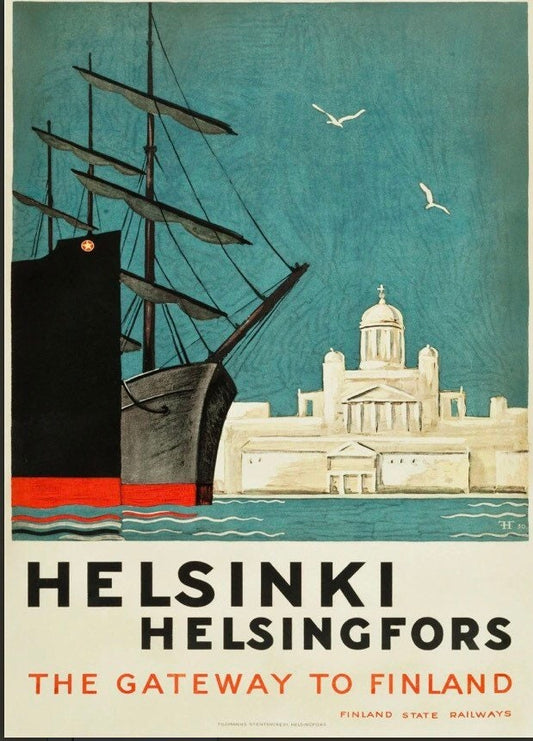 Vintage Travel Poster - Helsinki Finland, 1936