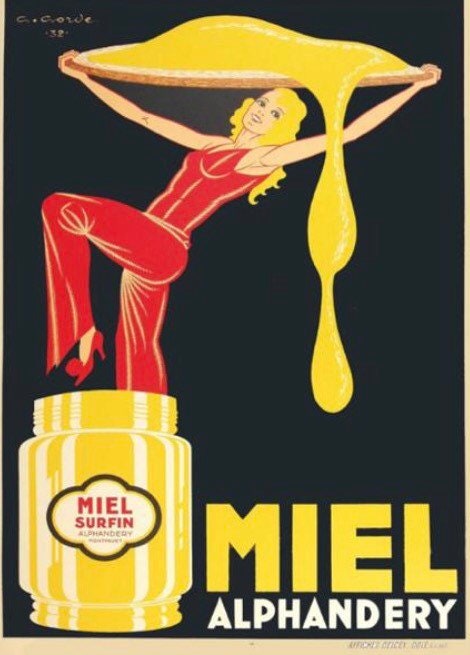 Vintage Advertising Poster - Alphandery Miel Honey, French 1932