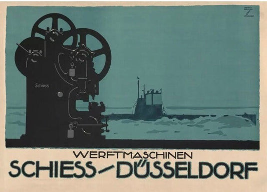 Vintage German Travel Poster - Schiess/ Düsseldorf,  Ludwig Hohlwein 1913