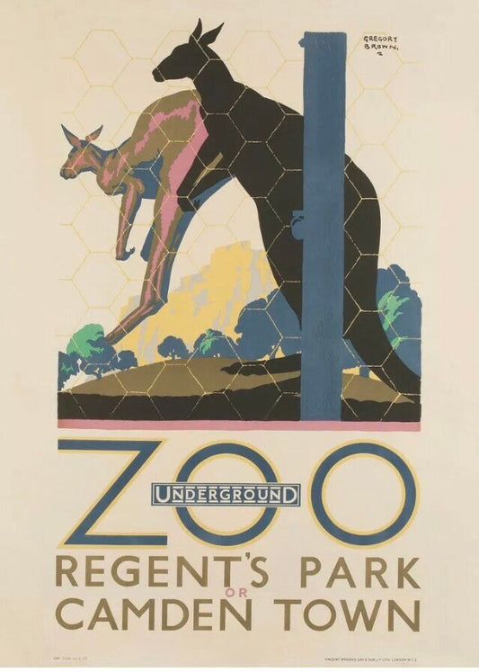 Vintage Advertising Poster - London Transport, 'London Zoo' by Underground,1927