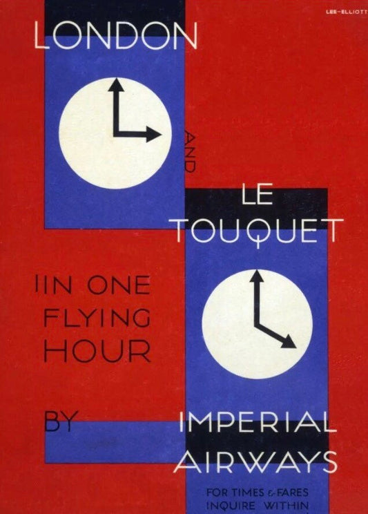 Vintage Travel Poster - Imperial Airways, London/Le Touquet, 1936