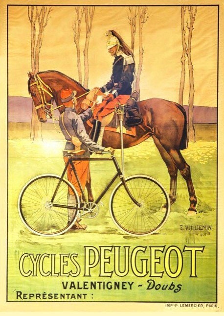 Vintage Advertising Poster - Peugeot Bicycles 1900s