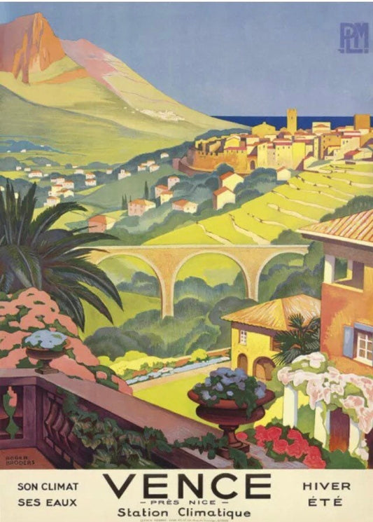 Vintage Travel Poster - Vence French Holiday Resort, 1930s