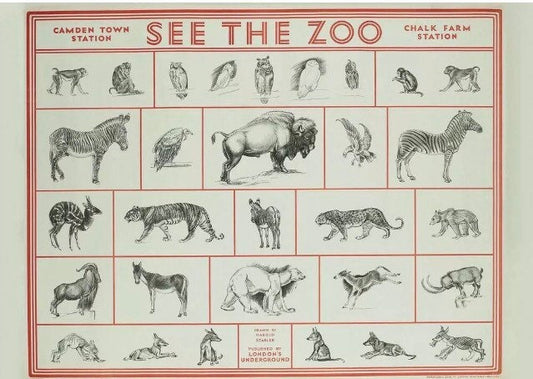 Vintage Advertising Poster - London Zoo, Art Deco, 1920