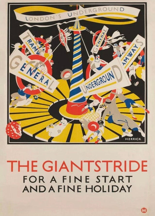 Vintage Advertising Poster - London Underground “The giant stride”, 1922