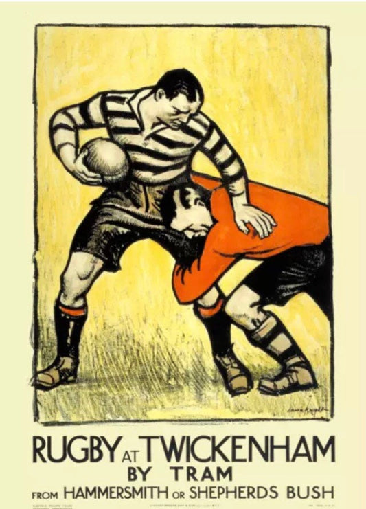 Vintage Advertising Poster - Rugby at Twickenham, London Transport, 1921