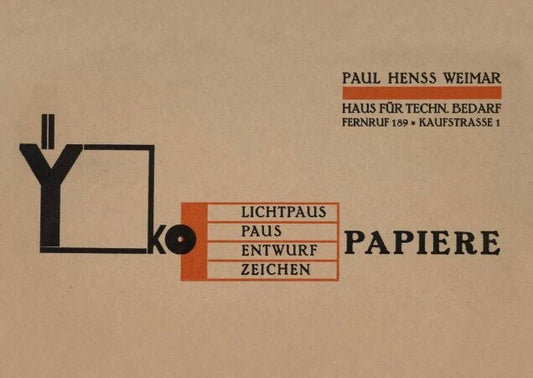 Vintage Design Poster - Bauhaus Weimar by Joost Schmidt, YKO Papers,1926