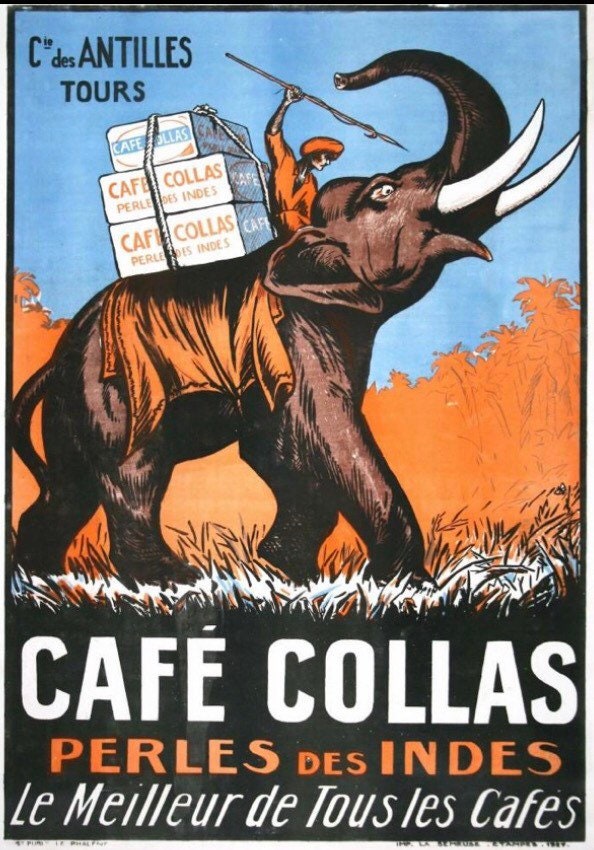 Vintage Advertising Poster - Cafe Collas Coffee, 1927 French