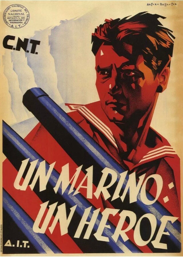 Vintage Propaganda Poster - Naval Recruitment, Spanish Civil Wa, 1937