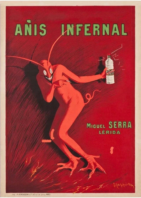 Vintage Advertising Poster - Anis Infernal Wines and Sprits, Leonetto Cappiello, 1905