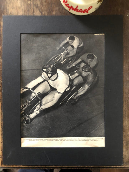 Vintage Track Cycling Print - Reg Harris, 1954