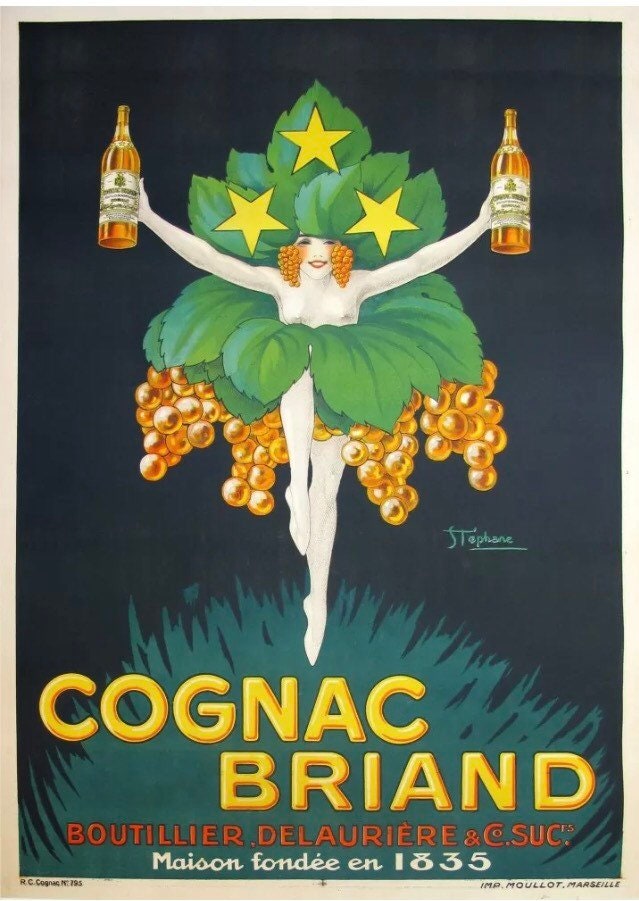 Vintage Advertising Poster - Cognac Briand, c1920