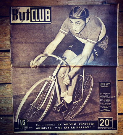 Vintage Cycling Print - Fausto Coppi, Bianchi, Original 1953