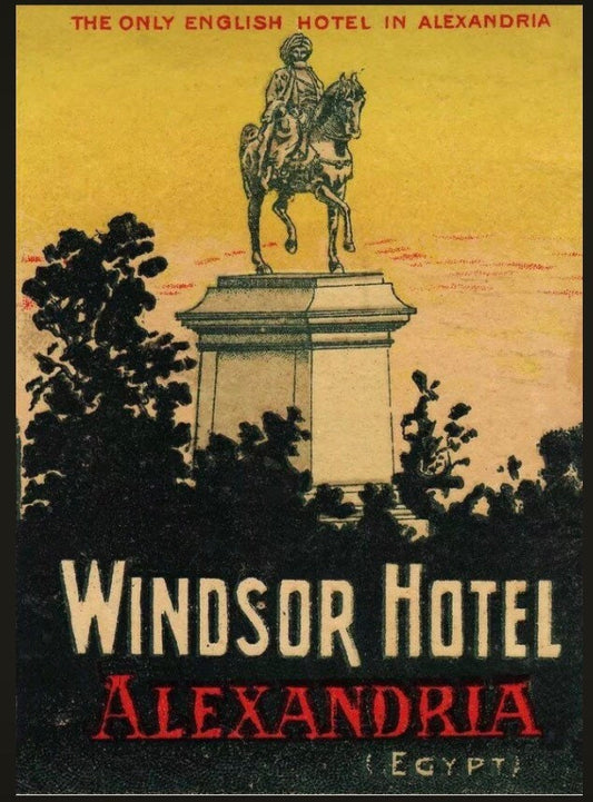 Windsor Hotel Alexandria Egypt 1920s Art Deco Vintage print