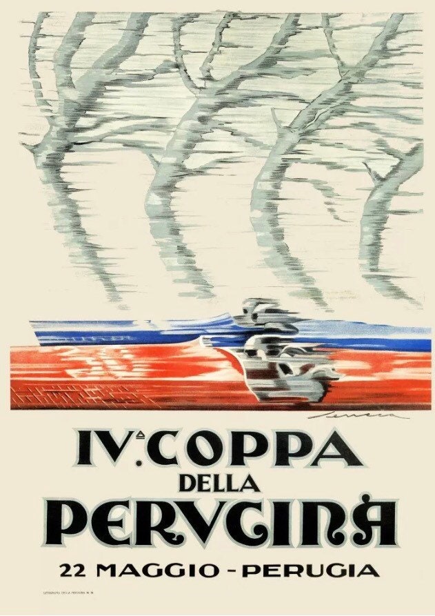 Vintage Car Racing Poster - Perugina Cup Grand Prix, Italy 1927