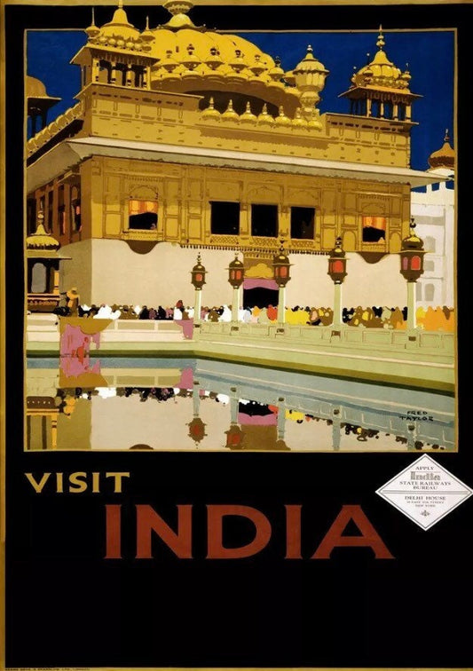 Visit India Vintage advertising print 1930s