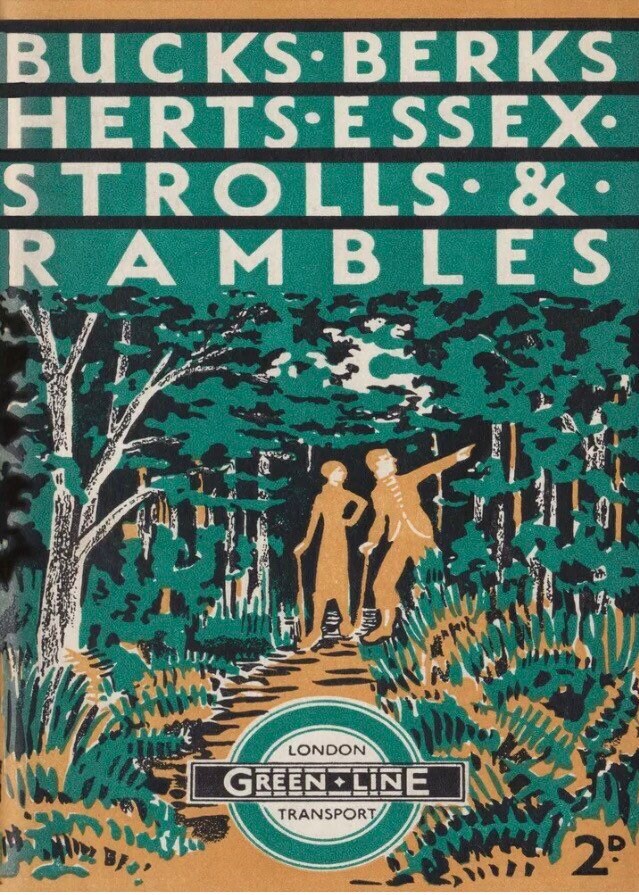 Vintage Ramblers' Poster -  English Counties, Bucks, Herts, Essex, Rambles, London Transport 1934