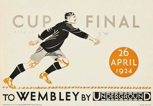 Vintage British Advertising Poster - Football Cup Final, London Transport, 1924