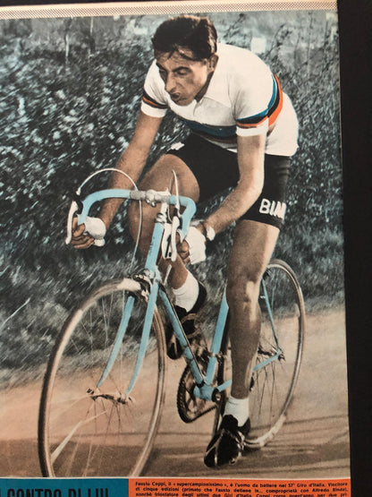 Vintage Cycling print - Fausto Coppi, Bianchi Original, 1953