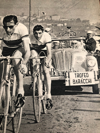 Vintage Cycling Print - Fausto Coppi, Bianchi Original , 1951