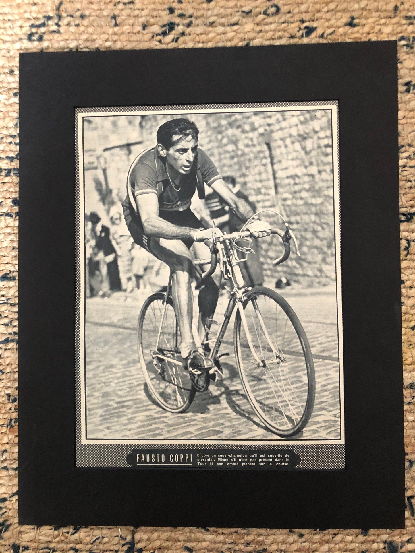 Vintage Cycling Print - Fausto Coppi/Bianchi, Original 1953