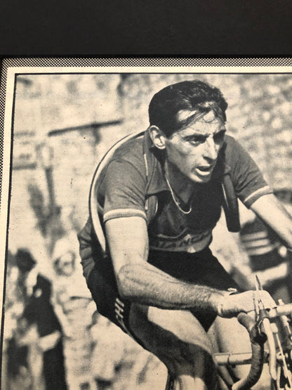 Vintage Cycling Print - Fausto Coppi/Bianchi, Original 1953