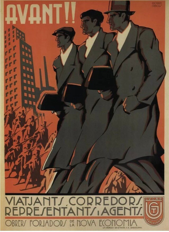 Vintage Propaganda Poster - Bankers, Brokers, Travellers ,Advance!  1937