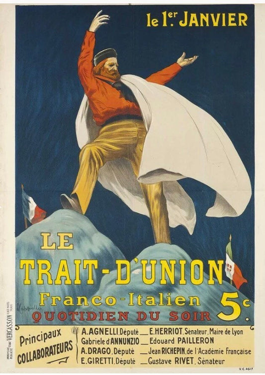 Vintage Trade Union Poster - France/Italy, Leonetto Cappiello, c 1920s