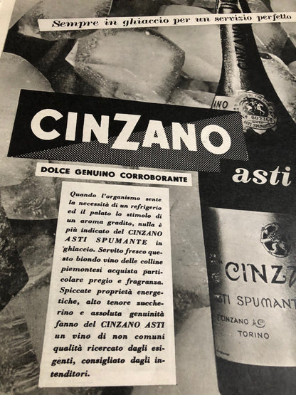 Vintage Advertising Poster - Cinzano Asti, Original 1953